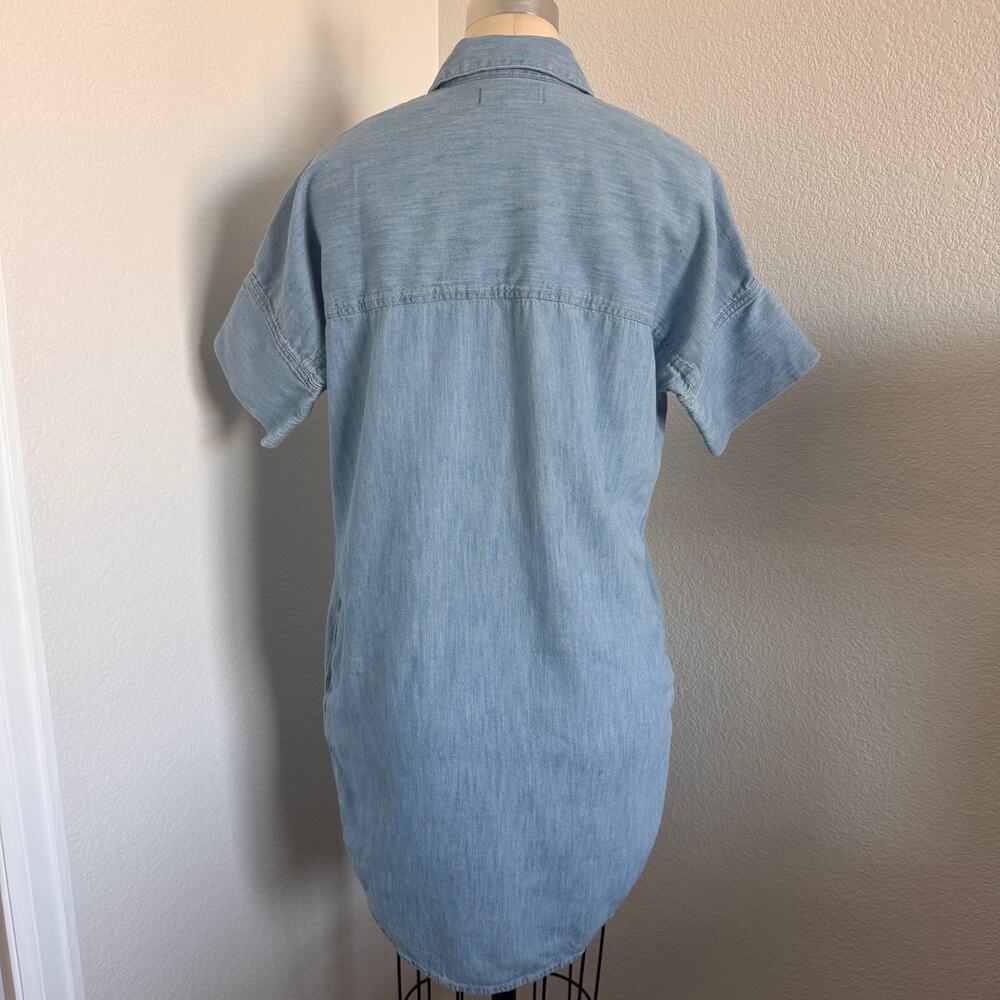 Madewell | Light Wash Chambray Shirt Dress XS Button Front Casual Denim - Picture 8 of 14